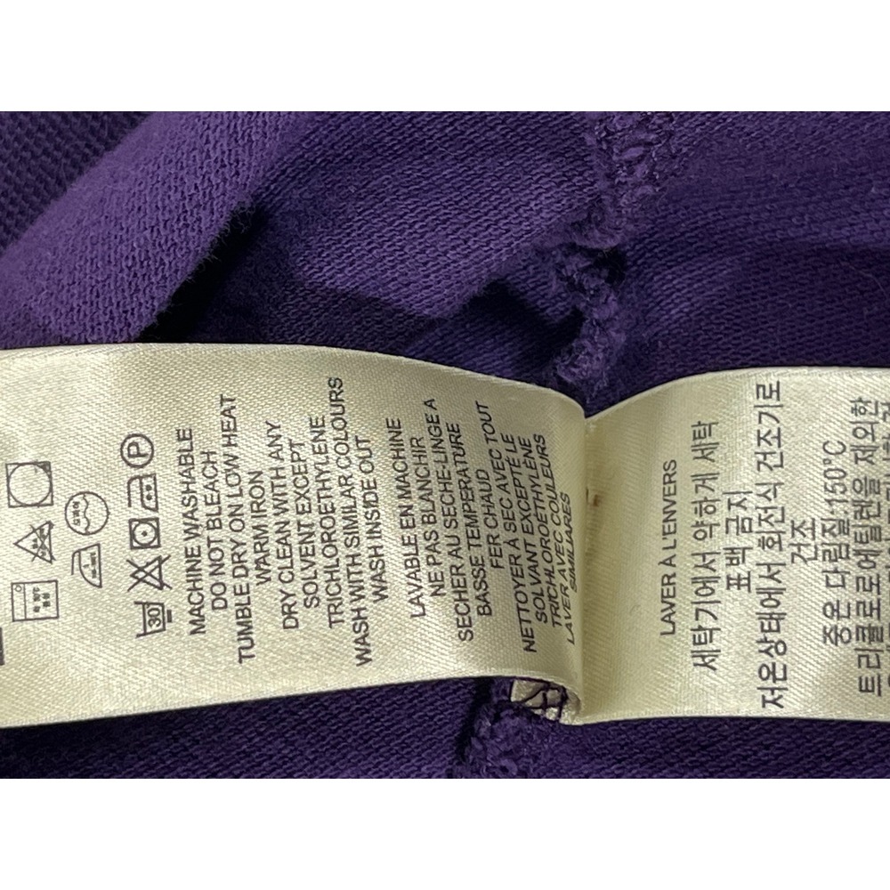 Burberry Brit Short Sleeve Polo Shirt Women L Purple Logo Classic Preppy Lux - Picture 10 of 13